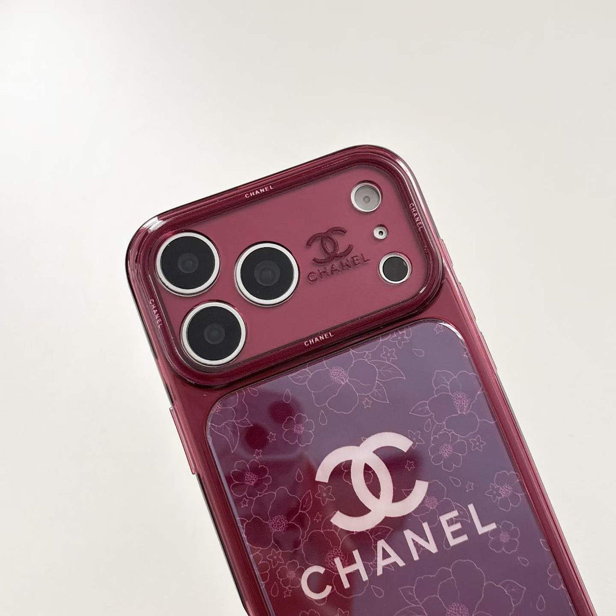 Burgundy CC Fancy Phone Case With Strap