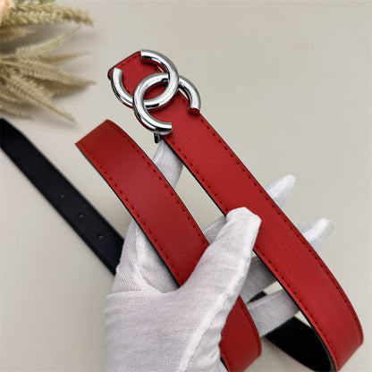 Ceinture en cuir rouge pour femme CC