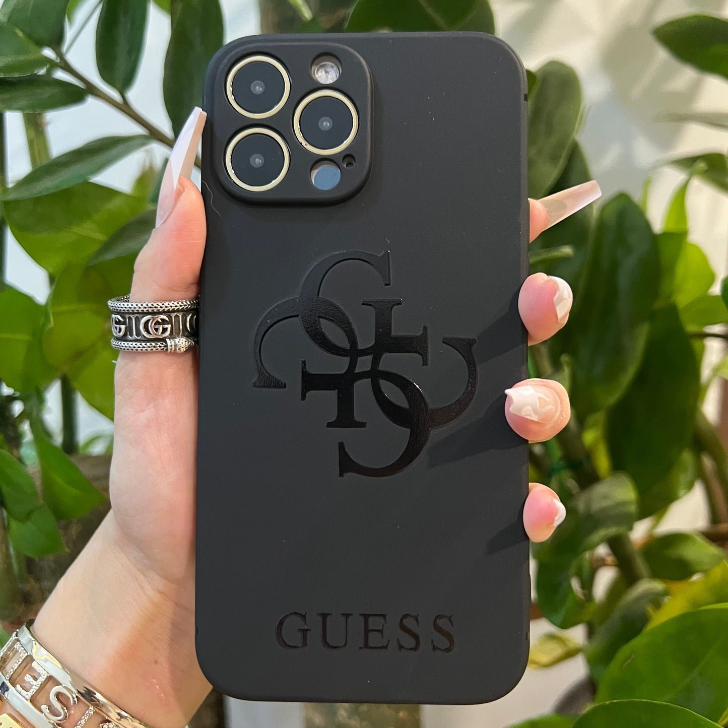 Coque de téléphone noire tendance (L GU)