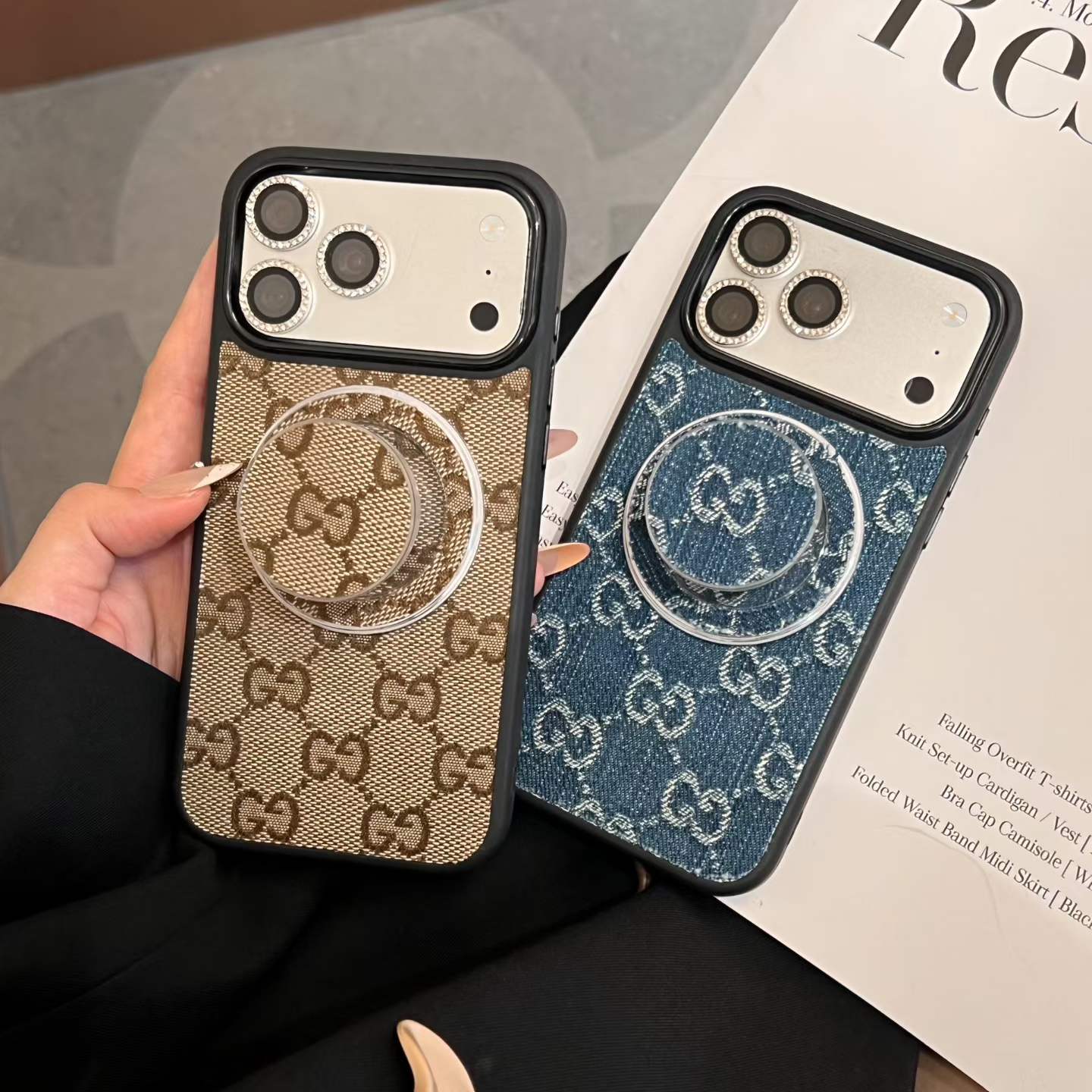 Denim Good Girl Magsafe Phone Case With Magsafe Holder