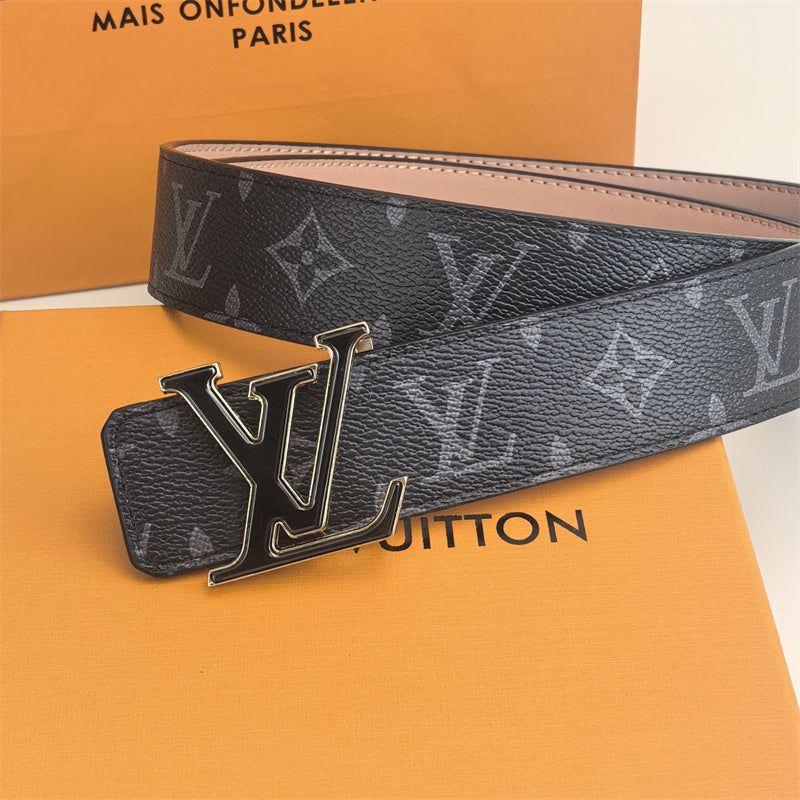 Ceinture Double Cœur Boucle 2 Couleurs (Motif Noir)