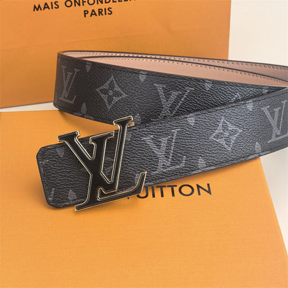 Ceinture Double Cœur Boucle 2 Couleurs (Motif Noir)