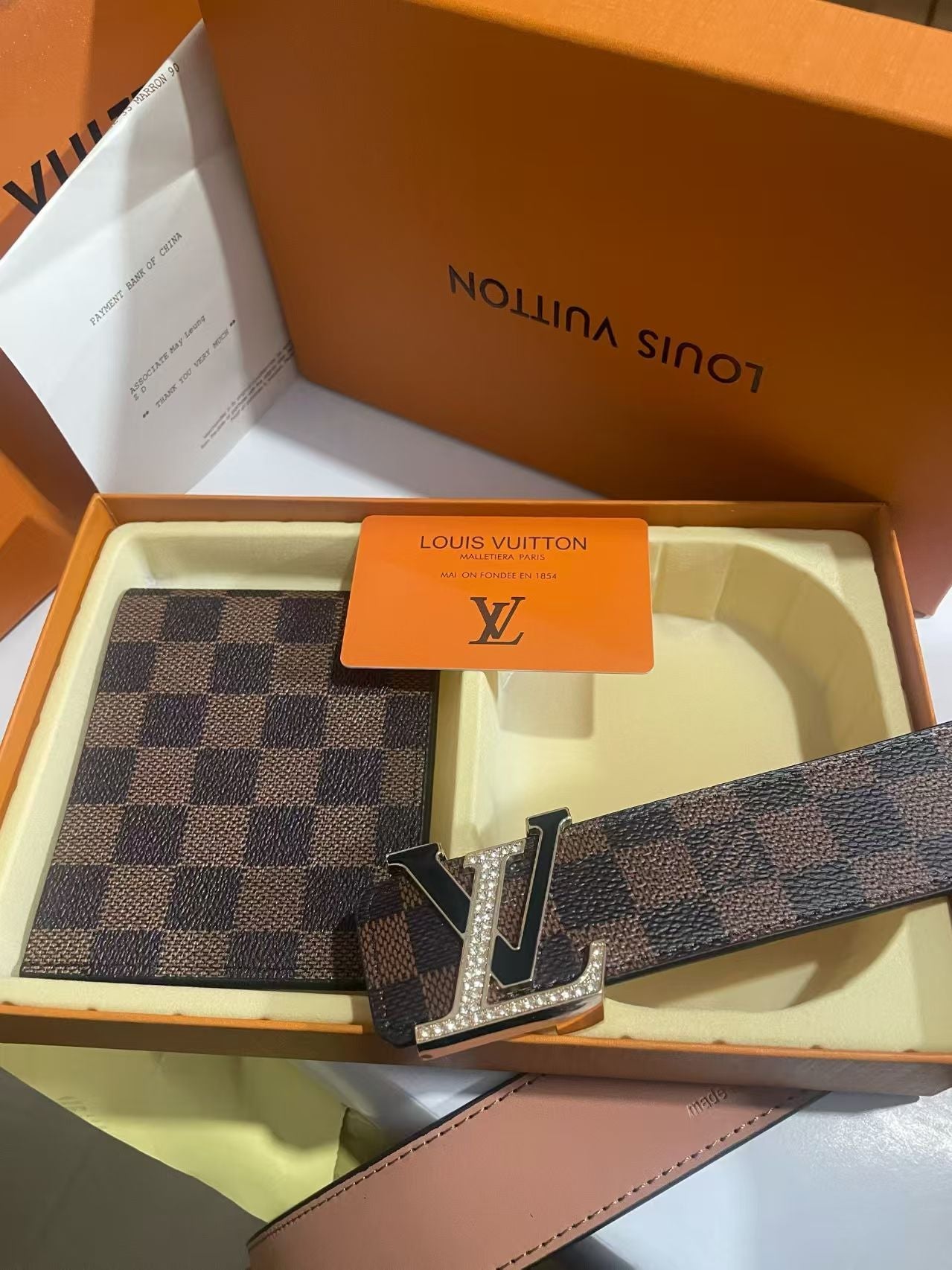 2 ensembles de ceinture et portefeuille avec boucle en cœur avec emballage