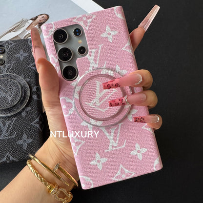 Traditional Love Samsung Case with MagSafe Holder (Black & Pink Big Love)