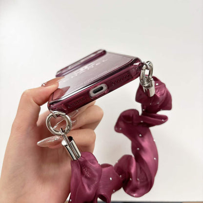 Burgundy CC Fancy Phone Case With Strap