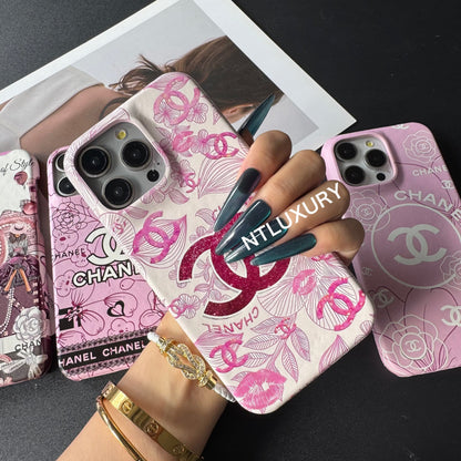Coque de téléphone fille rose à fleurs CC