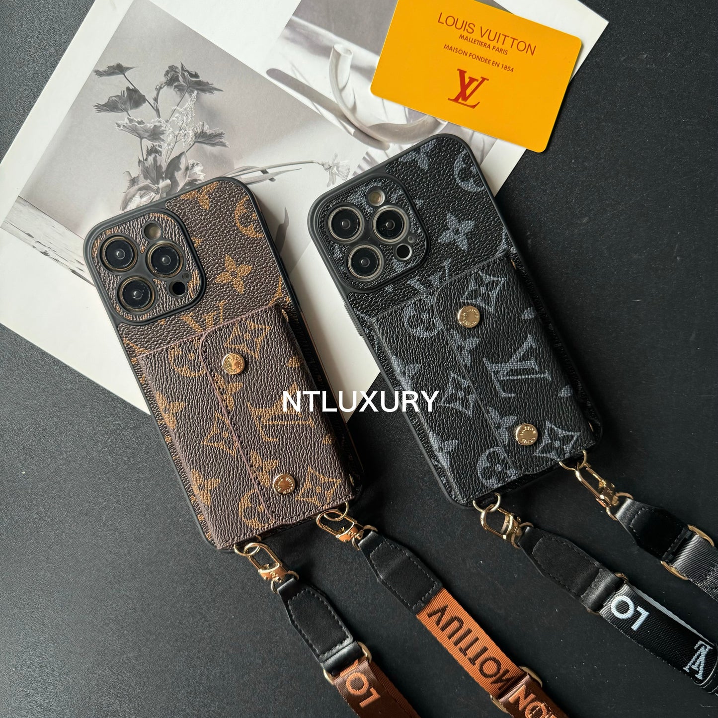 Coque iPhone Found Love avec porte-monnaie et rayures (Lot de 3)