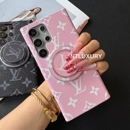 Traditional Love Samsung Case with MagSafe Holder (Black & Pink Big Love)