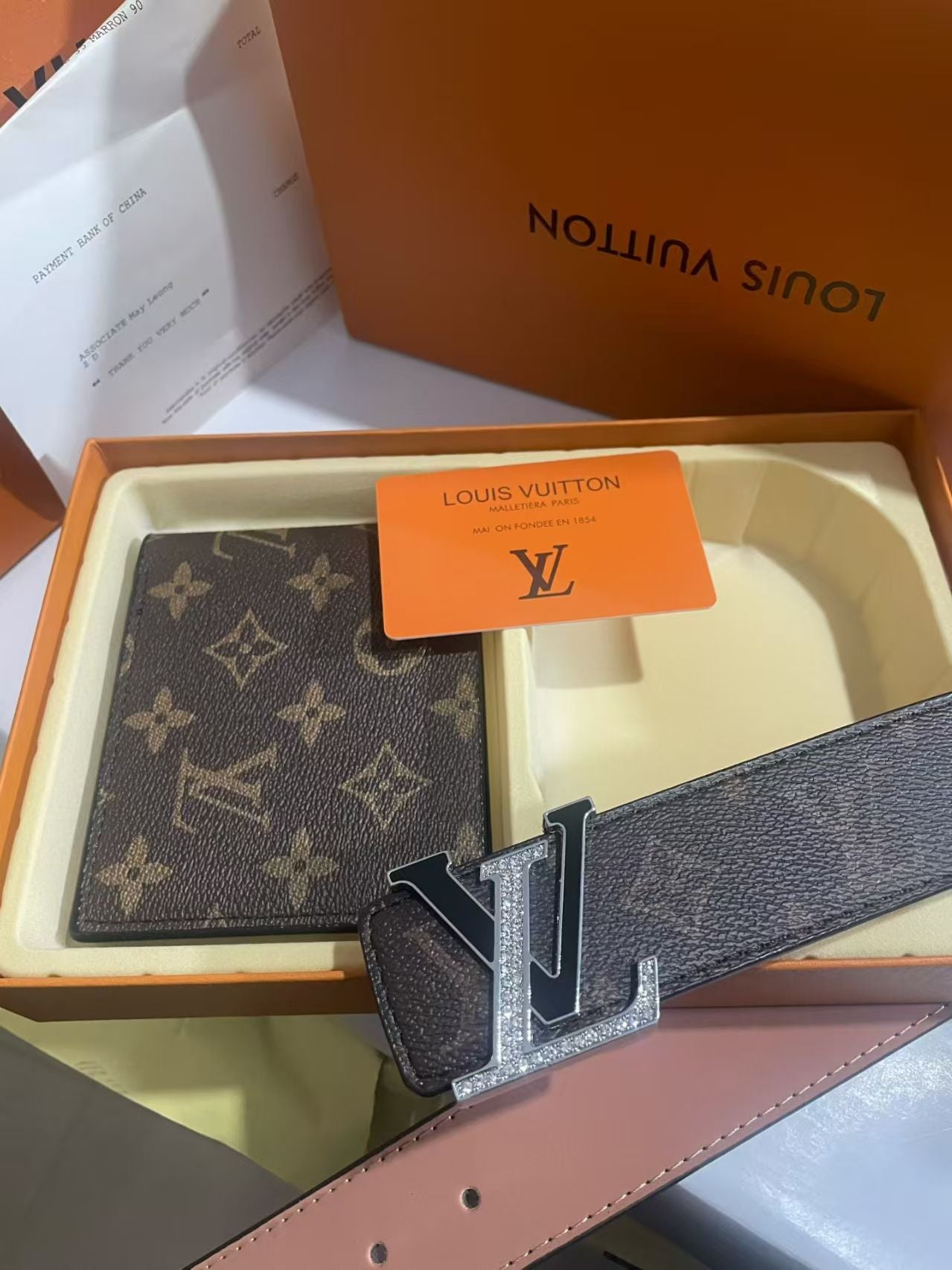 2 ensembles de ceinture et portefeuille avec boucle en cœur avec emballage