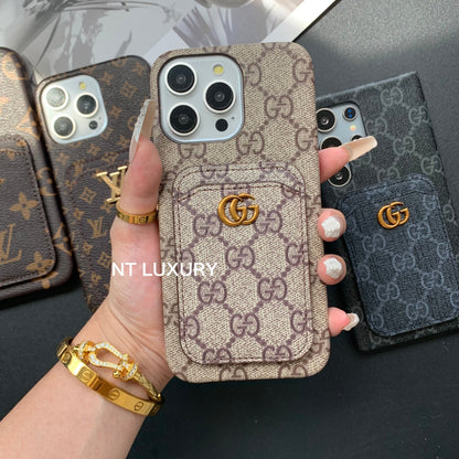 Coque de téléphone à motif cœur avec porte-monnaie