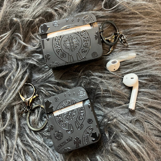 Schwarze trendige Airpods Hülle (Herz-Spaß)