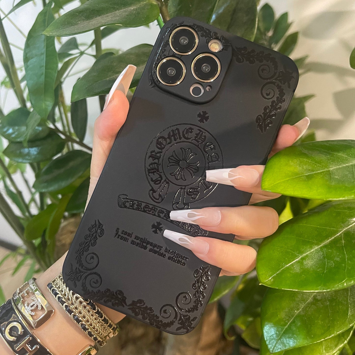Coque de téléphone noire tendance (Cœur)