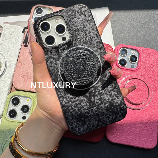 Coque d'iPhone Litchi Leather Love avec support Magsafe