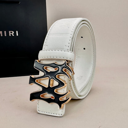 Ceinture AM Classique (Boucle Noire & Dorée)