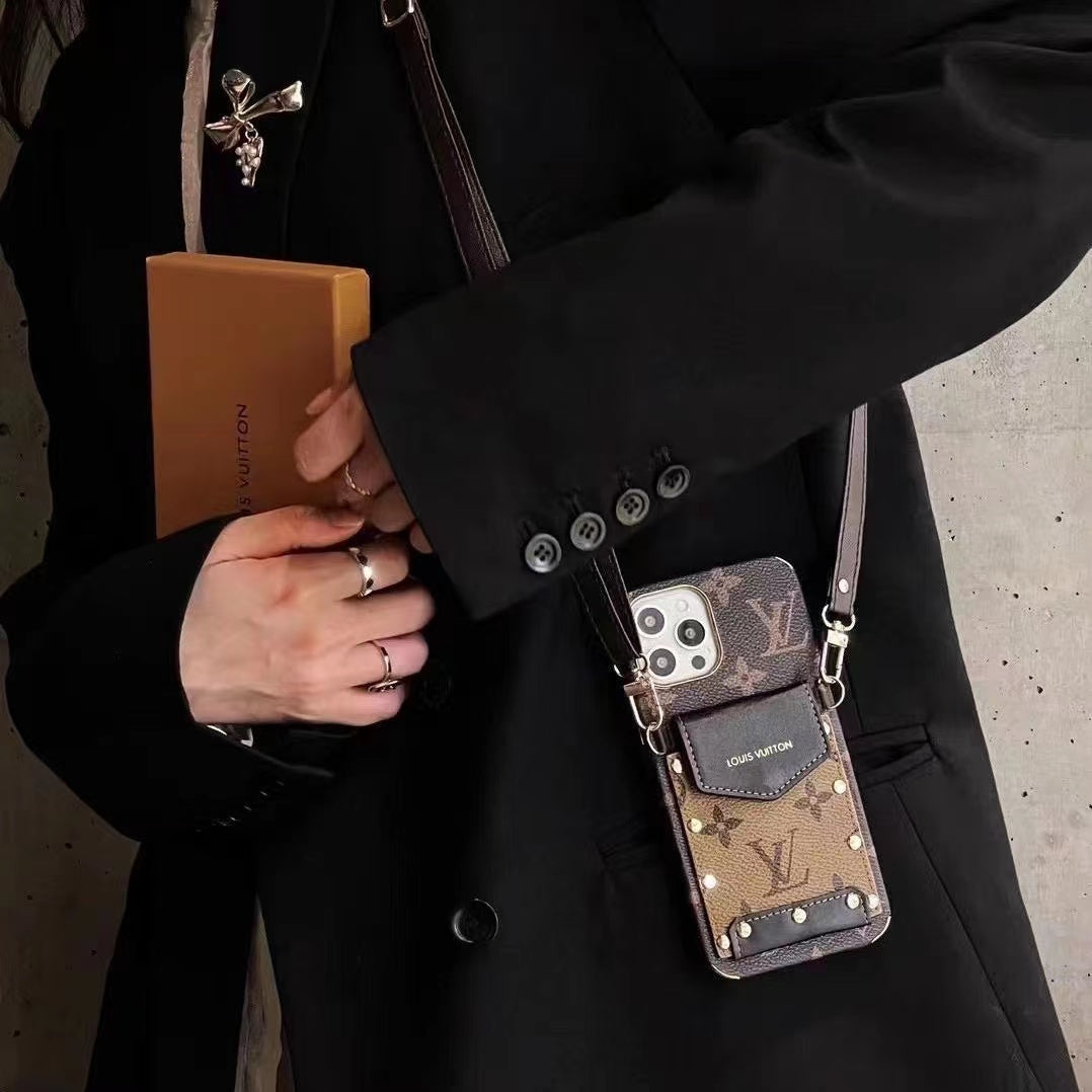 Coque de téléphone de luxe extravagante avec cordon