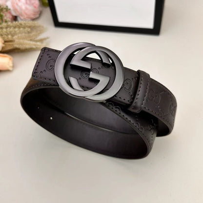Ceinture classique de bonne qualité (boucle gris métallisé)