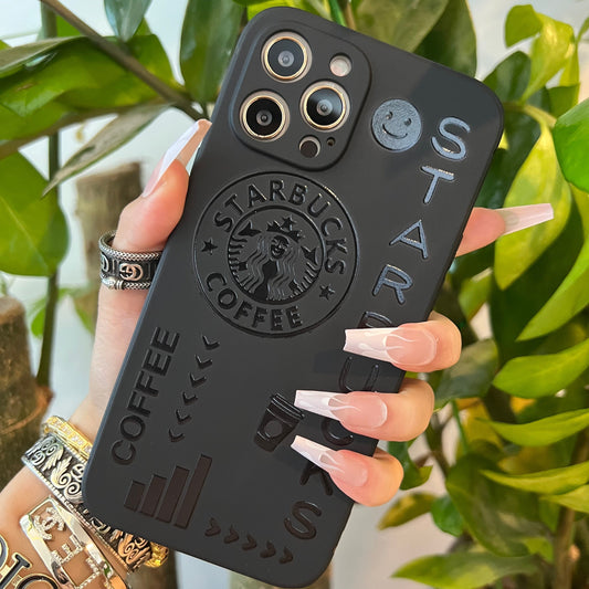 Coque de téléphone noire tendance (Star Smile)