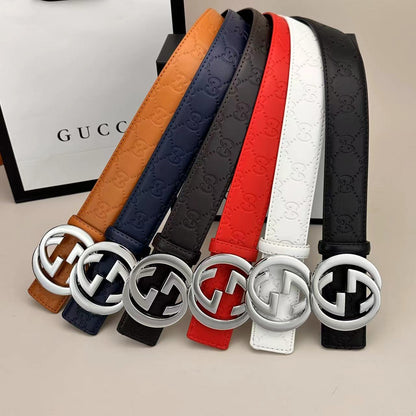 Ceinture Classique Couleur (Boucle Argentée)