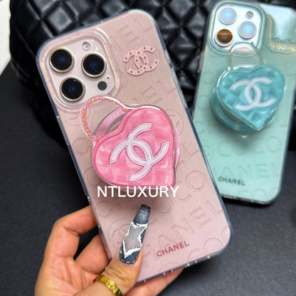 Cute Heart Design Phone Case with MagSafe Holder