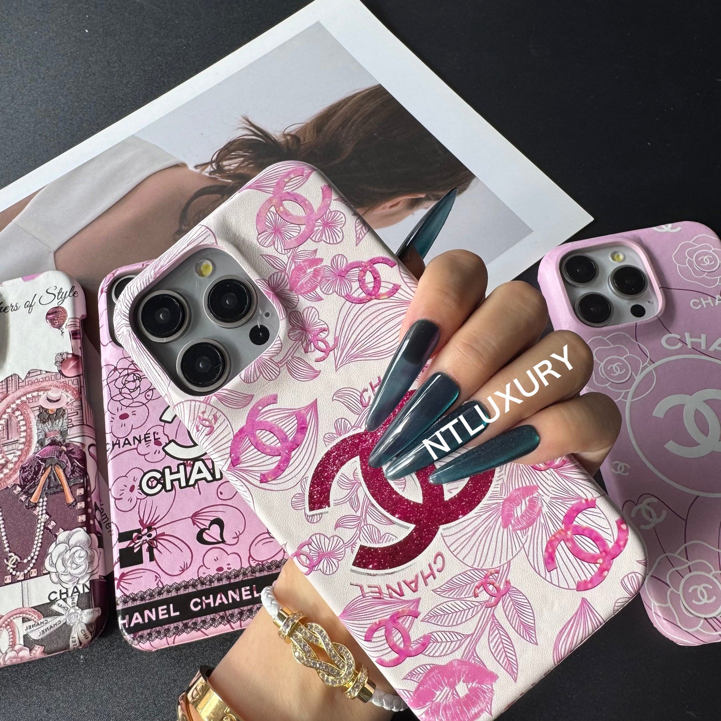 Coque de téléphone fille rose à fleurs CC