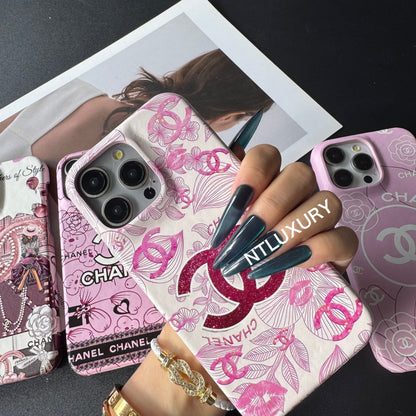 Coque de téléphone fille rose à fleurs CC