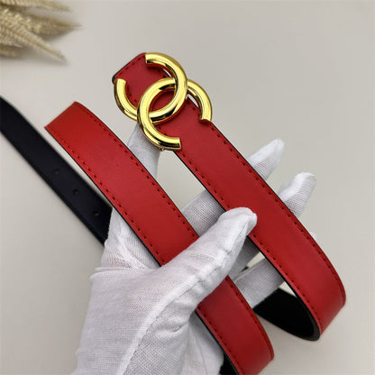 Ceinture en cuir rouge pour femme CC