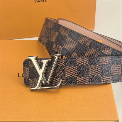 Ceinture d'Amour à Boucle 2 Couleurs (Marron Grille)