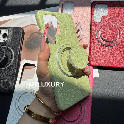 Litschi-Lederliebe Samsung Hülle mit Magsafe Halter