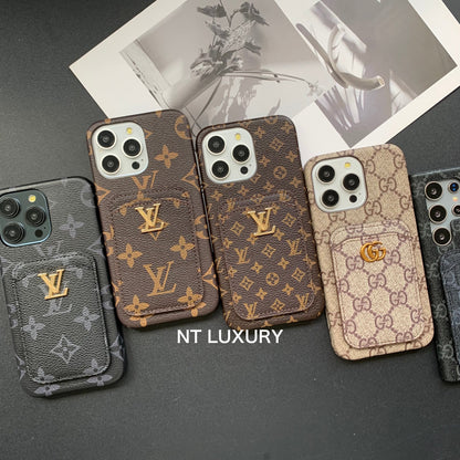 Coque de téléphone à motif cœur avec porte-monnaie
