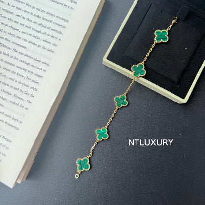 Bracelet Fille Coquillage et Feuilles Scintillantes (Vert)