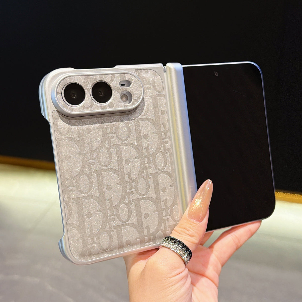 Glitter Dove Girl Phone Case For iPhone Duo with Middle Protection