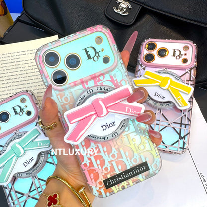 Chameleon Dove Magsafe Phone Case with Bow Knot Holder