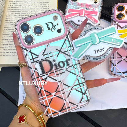 Chameleon Dove Magsafe Phone Case with Bow Knot Holder