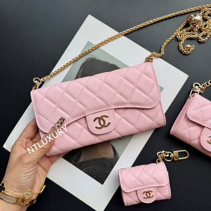 Coco Fine Wallet 3 Set (Litchi Pink)
