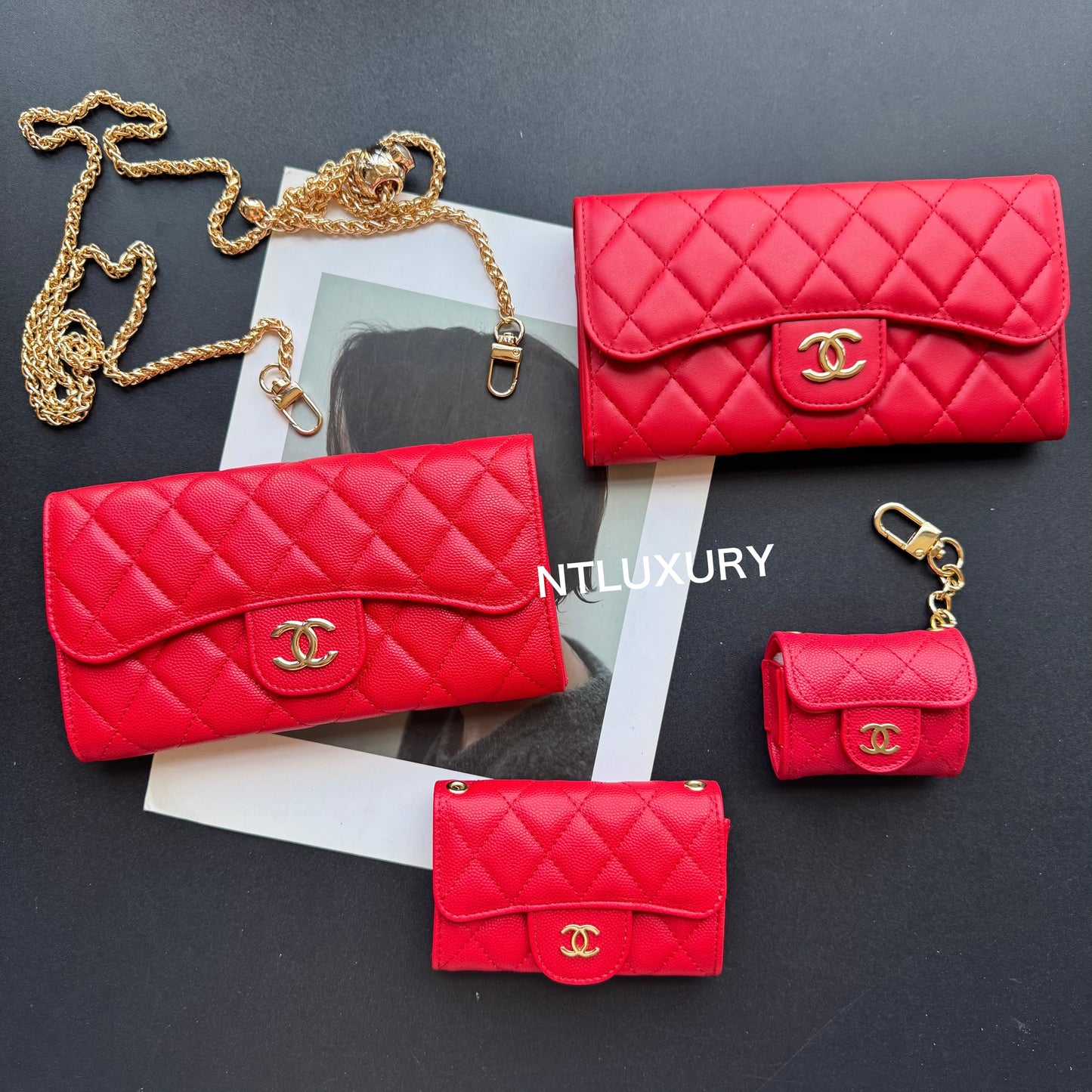 Portefeuille Coco Fine 4 pièces (rouge)