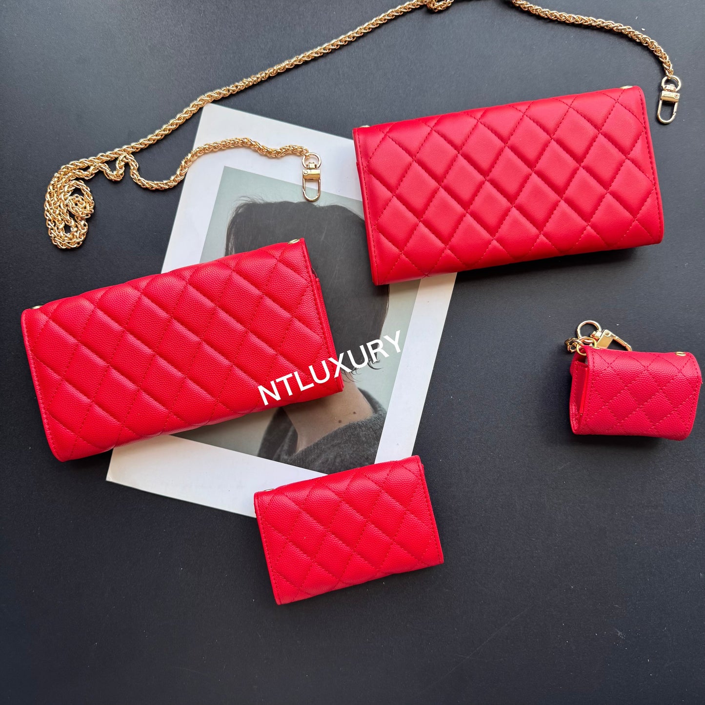 Portefeuille Coco Fine 4 pièces (rouge)