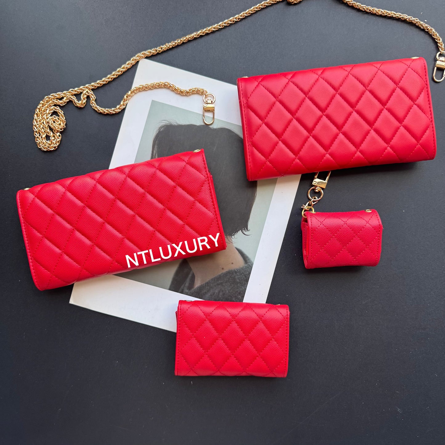 Portefeuille Coco Fine 4 pièces (rouge)