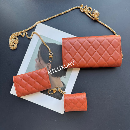 Trousse de 3 portefeuilles Coco Fine (Ocre)
