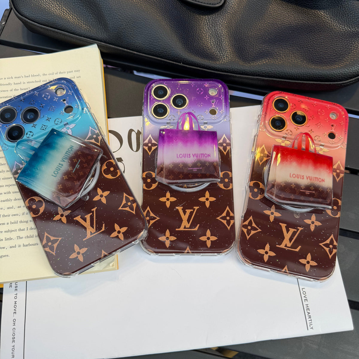 Ombre Love Magsafe Phone Case with Bags Holder