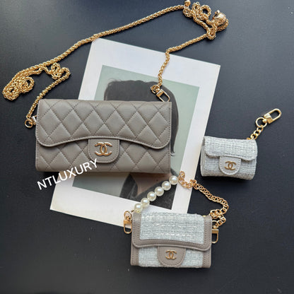 Portefeuille Coco Fine 3 pièces (patch gris)