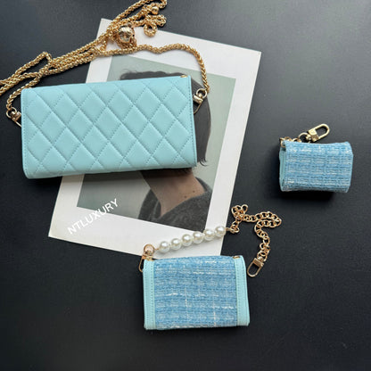 Coco Fine Wallet 3 Set (Baby Blue Patch)
