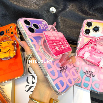Chameleon Horse Magsafe Phone Case with Doll Bag Holder