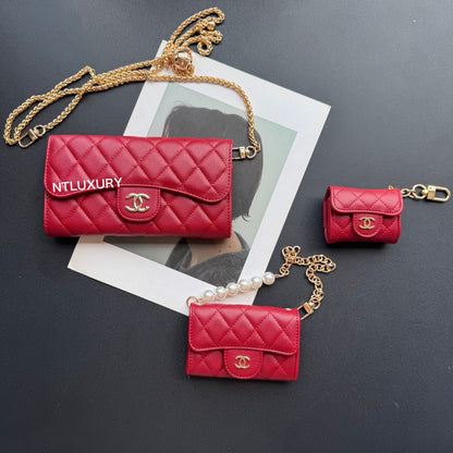 Portefeuille fin Coco, lot de 3 (rouge foncé)
