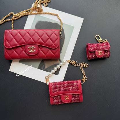 Coco Fine Geldbörse 3er Set (Dunkelrotes Patch)