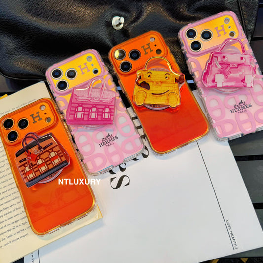 Chameleon Horse Magsafe Phone Case with Doll Bag Holder