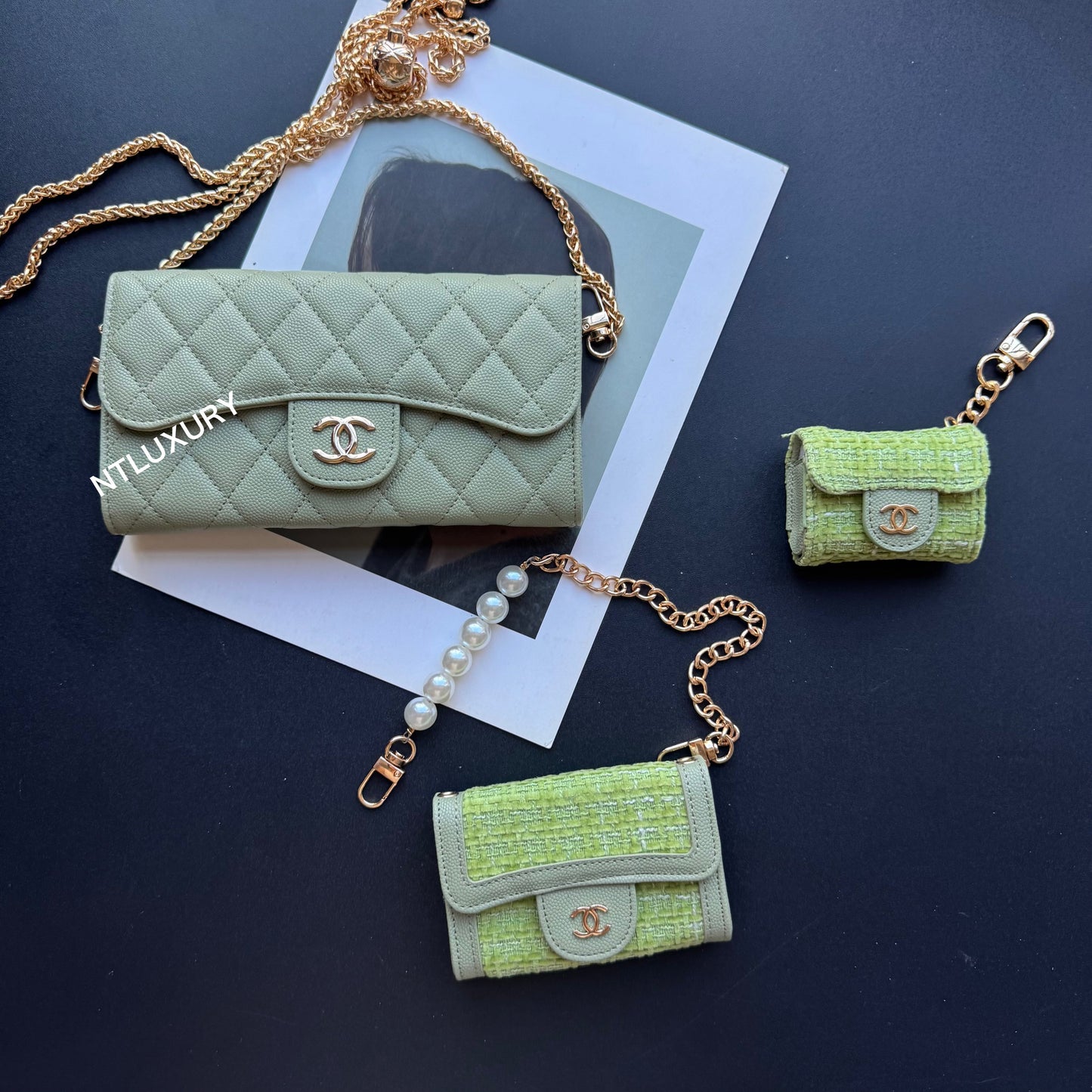 Coco Fine Wallet 3 Set (Green Patch)