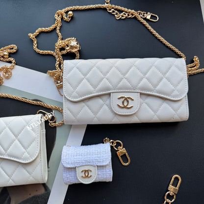 Coco Fine Wallet Ensemble de 5 (Blanc & Patch)