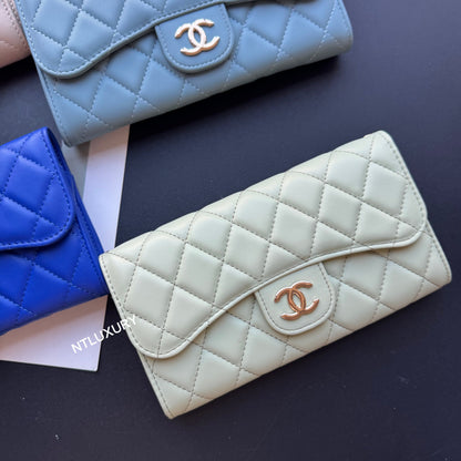 Grand portefeuille Coco avec chaîne (8 couleurs brillantes)