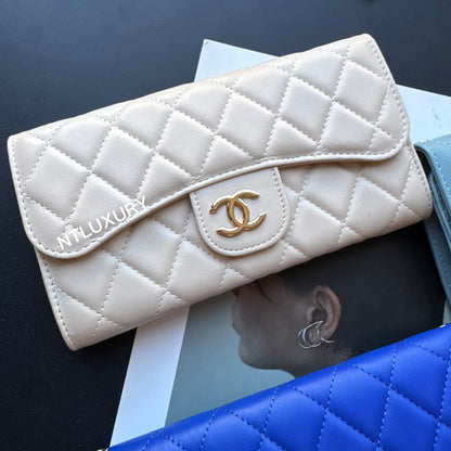 Grand portefeuille Coco avec chaîne (8 couleurs brillantes)