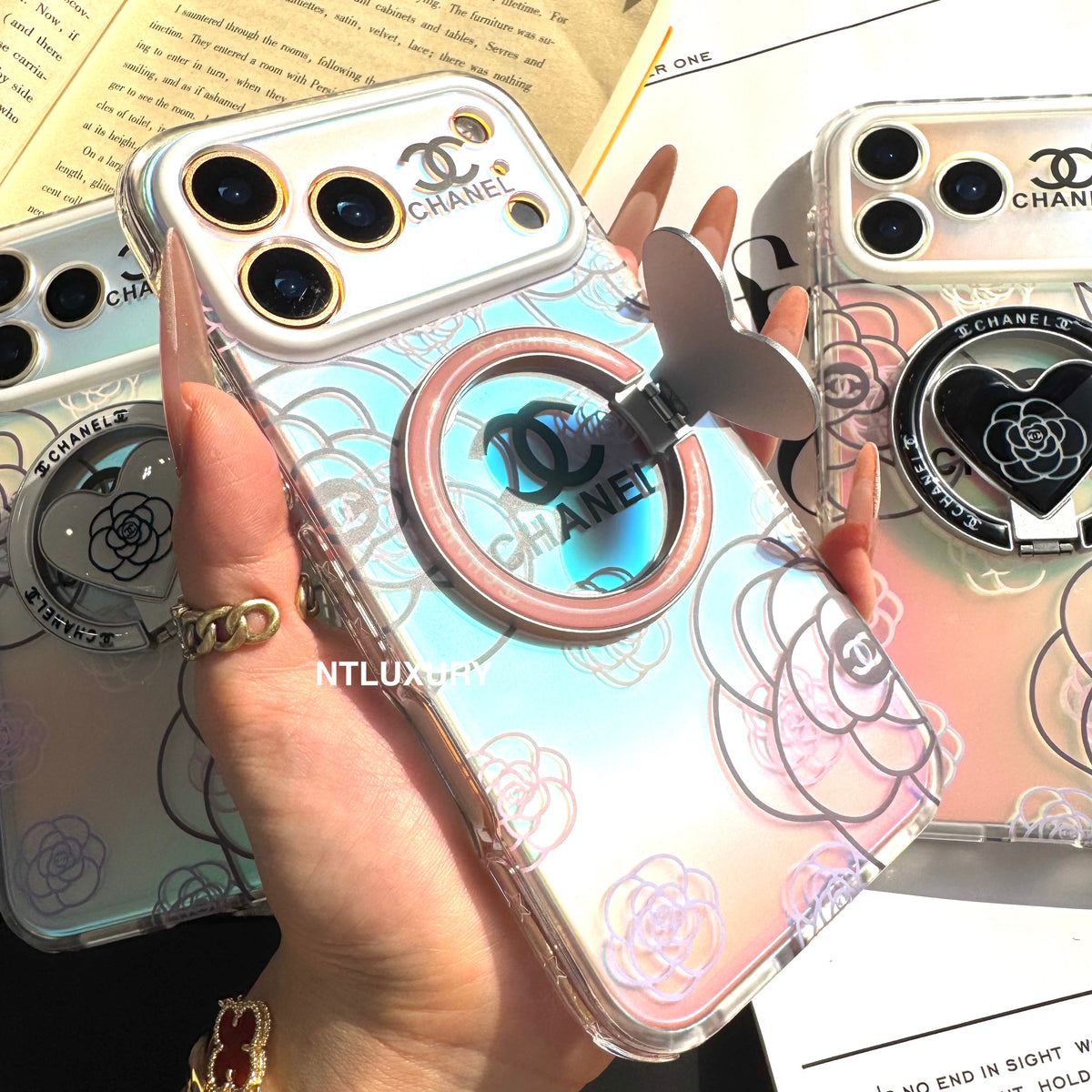 Chameleon Flower Magsafe Phone Case with New Design Holder